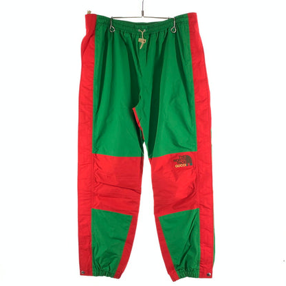 【中古品】【メンズ】 GUCCI グッチ×THE NORTH FACE ザ・ノースフェイス 663766 TRACK PANTS トラックパンツ 古着 152-261017-gm-17-fuzh サイズ：M カラー：グリ－ン レッド 万代Net店