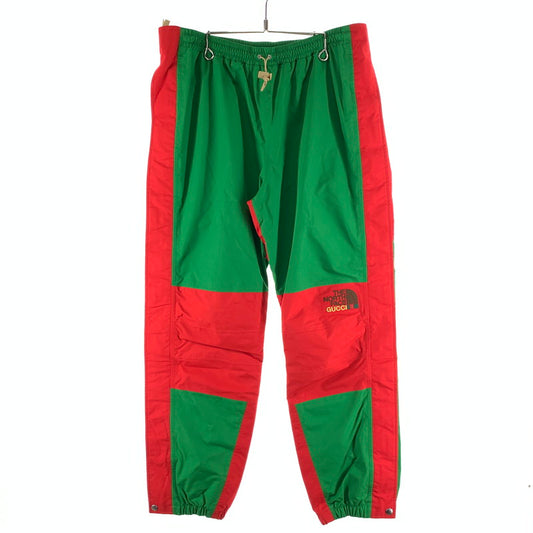 【中古品】【メンズ】 GUCCI グッチ×THE NORTH FACE ザ・ノースフェイス 663766 TRACK PANTS トラックパンツ 古着 152-261017-gm-17-fuzh サイズ：M カラー：グリ－ン レッド 万代Net店