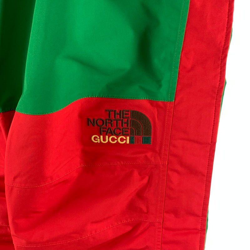 【中古品】【メンズ】 GUCCI グッチ×THE NORTH FACE ザ・ノースフェイス 663766 TRACK PANTS トラックパンツ 古着 152-261017-gm-17-fuzh サイズ：M カラー：グリ－ン レッド 万代Net店