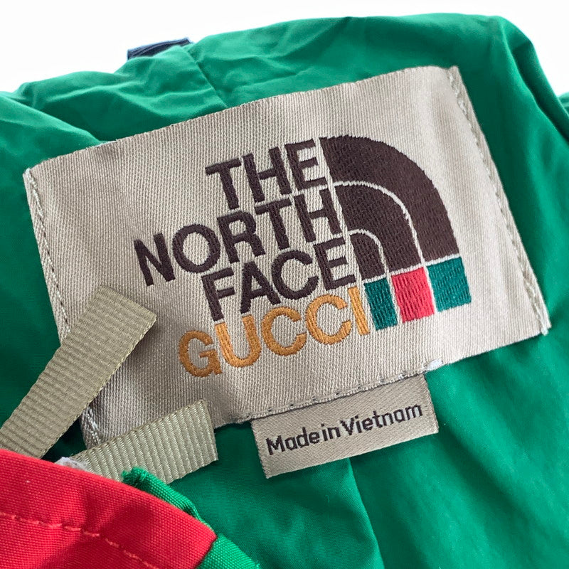 【中古品】【メンズ】 GUCCI グッチ×THE NORTH FACE ザ・ノースフェイス 663766 TRACK PANTS トラックパンツ 古着 152-261017-gm-17-fuzh サイズ：M カラー：グリ－ン レッド 万代Net店
