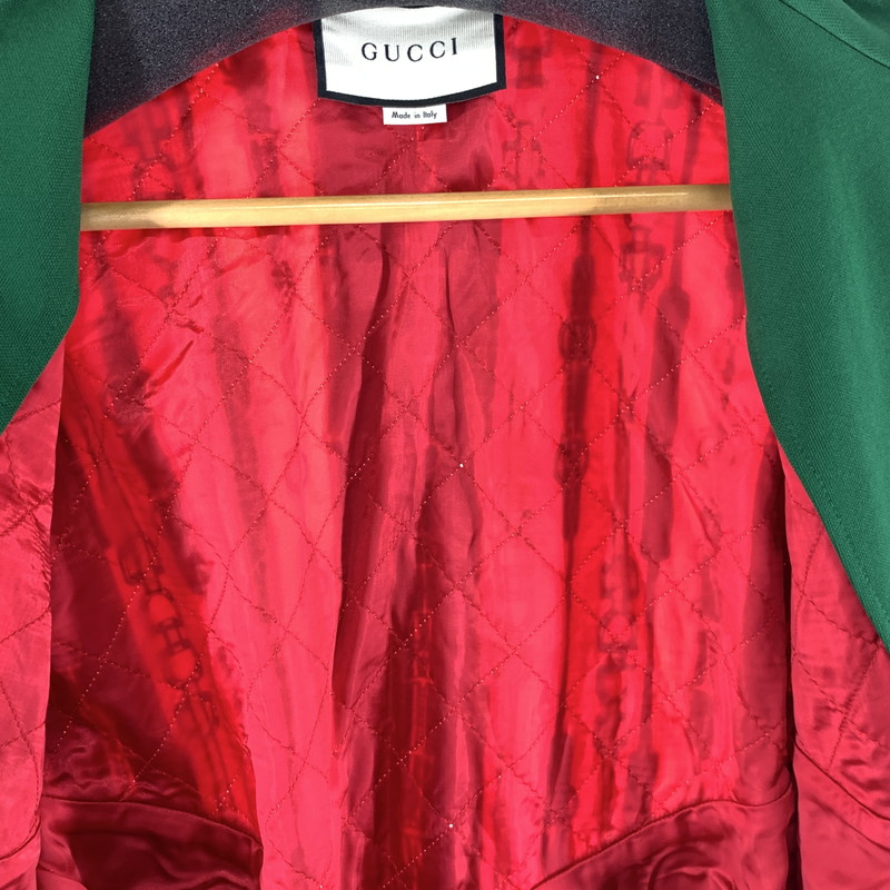 【中古品】【メンズ】 GUCCI グッチ 575740 BI-MATERIAL TECHNICAL JACKET テクニカルジャケット アウター トラックジャケット 141-261017-gm-14-fuzh サイズ：XS カラー：グリーン 万代Net店
