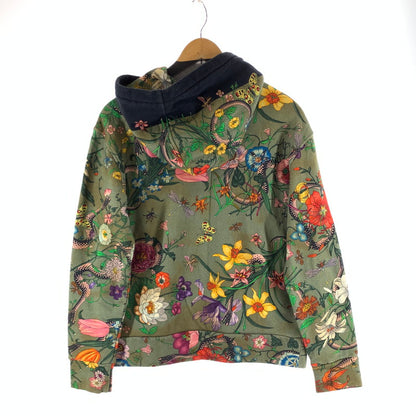 【中古品】【メンズ】 GUCCI グッチ 475374 FLORA SNAKE HOODIE スネーク フーディー パーカー 141-261017-gm-15-fuzh サイズ：S カラー：グリーン 万代Net店