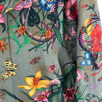 【中古品】【メンズ】 GUCCI グッチ 475374 FLORA SNAKE HOODIE スネーク フーディー パーカー 141-261017-gm-15-fuzh サイズ：S カラー：グリーン 万代Net店