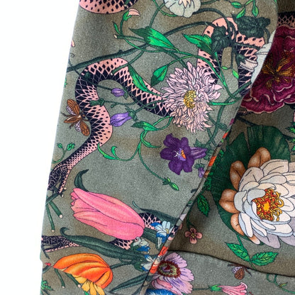 【中古品】【メンズ】 GUCCI グッチ 475374 FLORA SNAKE HOODIE スネーク フーディー パーカー 141-261017-gm-15-fuzh サイズ：S カラー：グリーン 万代Net店