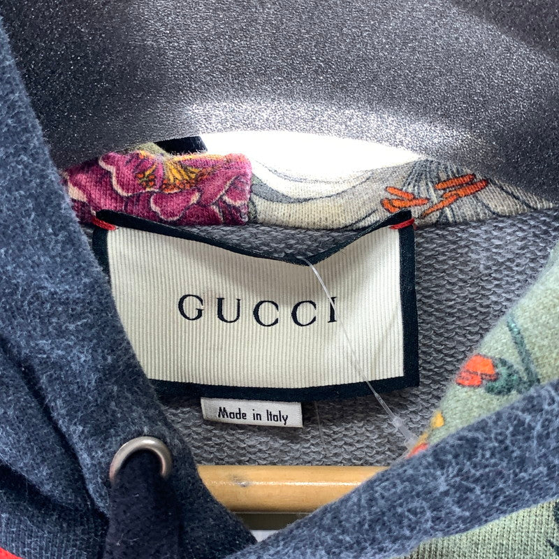 【中古品】【メンズ】 GUCCI グッチ 475374 FLORA SNAKE HOODIE スネーク フーディー パーカー 141-261017-gm-15-fuzh サイズ：S カラー：グリーン 万代Net店