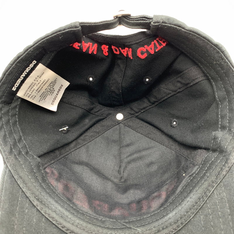 【中古品】【メンズ】 DSQUARED2 ディースクエアード キャップ 帽子 185-261018-gm-25-fuzh サイズ：F カラー：ブラック 万代Net店