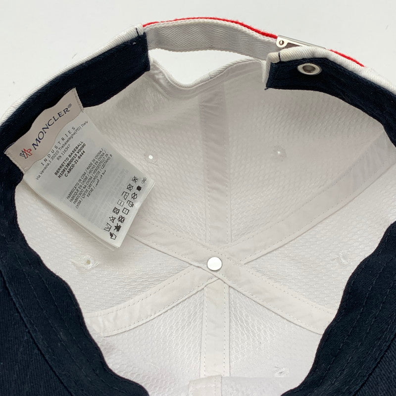 【中古品】【メンズ】 MONCLER モンクレール BERRETTO BASEBALL ベースボールキャップ 帽子 185-261018-gm-22-fuzh サイズ：F カラー：ホワイト 万代Net店