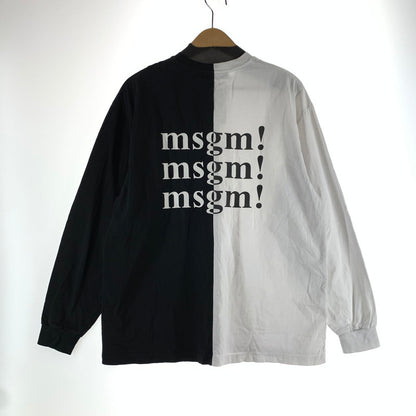【中古品】【メンズ】 MSGM エムエスジーエム 長袖 バイカラーデザイン ロンT 142-261016-ny-03-fuzh サイズ：L カラー：ブラック ホワイト 万代Net店