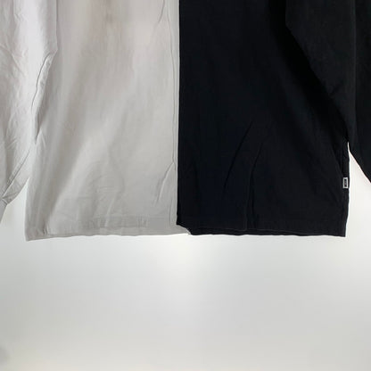 【中古品】【メンズ】 MSGM エムエスジーエム 長袖 バイカラーデザイン ロンT 142-261016-ny-03-fuzh サイズ：L カラー：ブラック ホワイト 万代Net店
