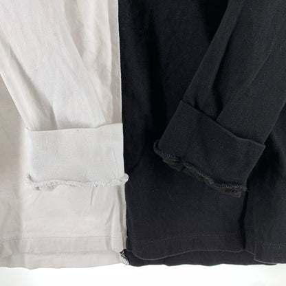 【中古品】【メンズ】 MSGM エムエスジーエム 長袖 バイカラーデザイン ロンT 142-261016-ny-03-fuzh サイズ：L カラー：ブラック ホワイト 万代Net店
