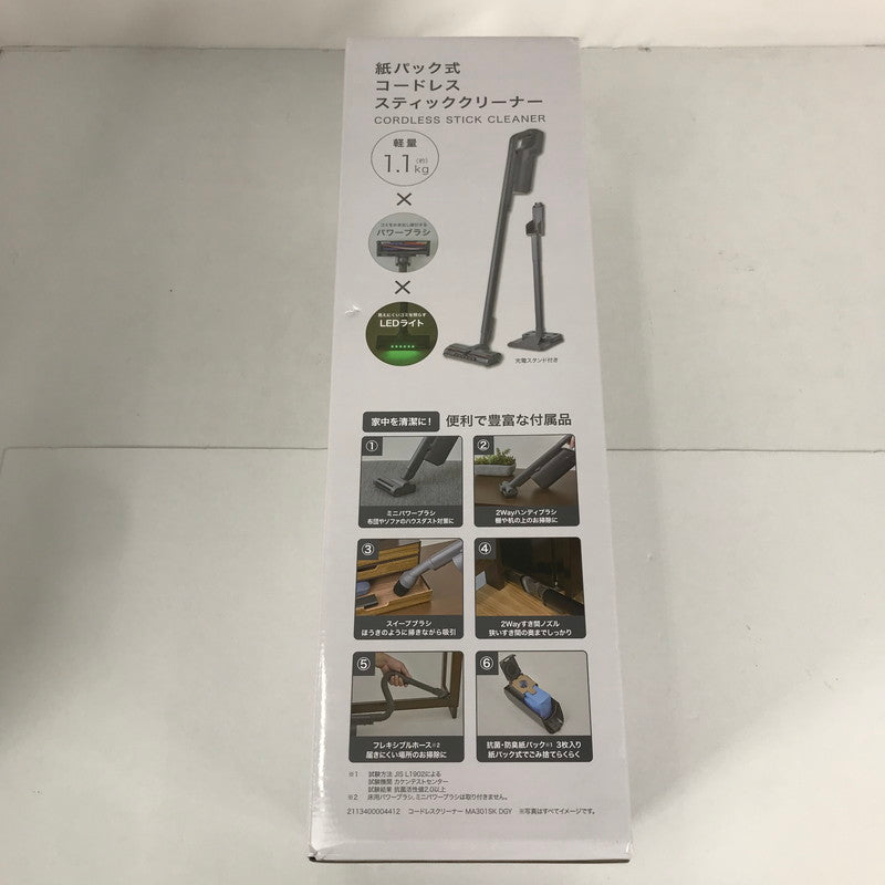 【未使用品】 未使用 紙パック式 コードレス スティック クリーナー 掃除機 家庭用 MA301SK 100-261017-mh-21-fuz 万代Net店