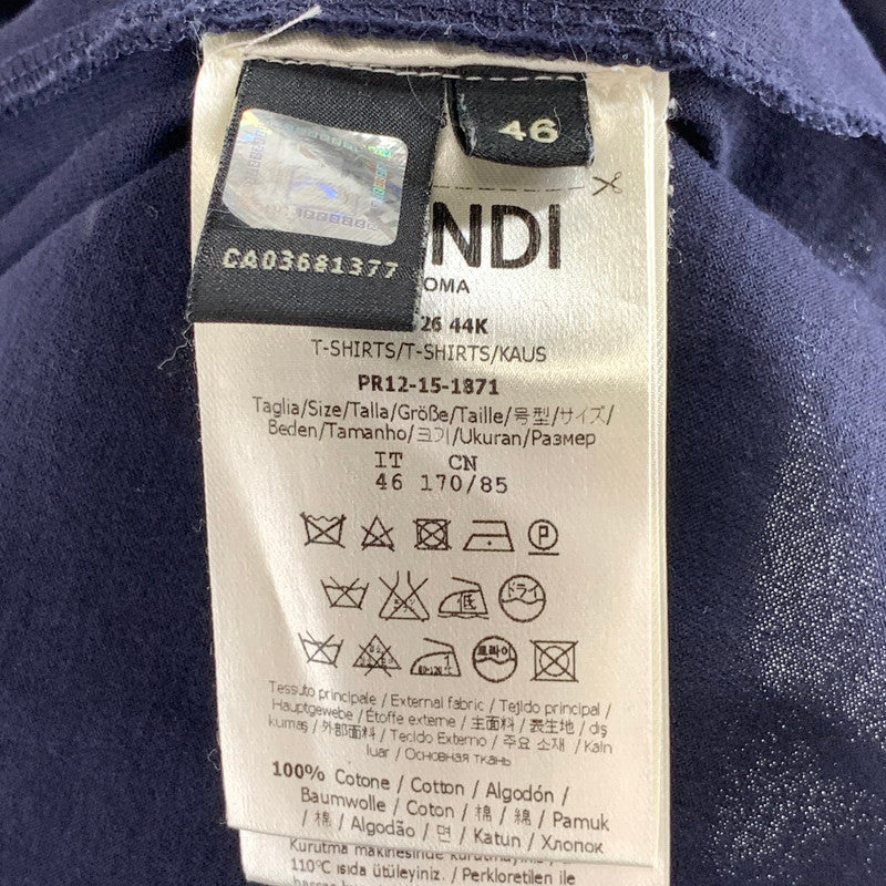 【中古品】【レディース】 FENDI フェンディ FY0626 44K SS TEE 半袖Tシャツ カットソー 古着 170-261017-gm-26-fuzh サイズ：46 カラー：ネイビー 万代Net店