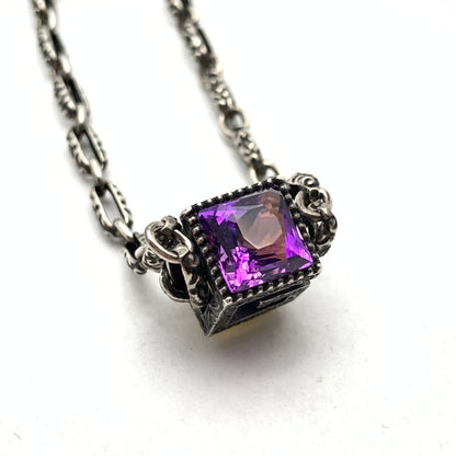 【中古品】【メンズ】 GUCCI グッチ スクエアG SV.925 ブレスレット ブランド アクセサリー 182-261018-gm-31-fuzh カラー：シルバー イエロー パープル 万代Net店