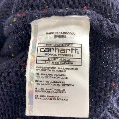 【中古品】【メンズ】 CARHARTT カーハート ANGLISTIC SWEATER セーター ニット 古着 145-261018-gm-49-fuzh サイズ：M カラー：ネイビー 万代Net店