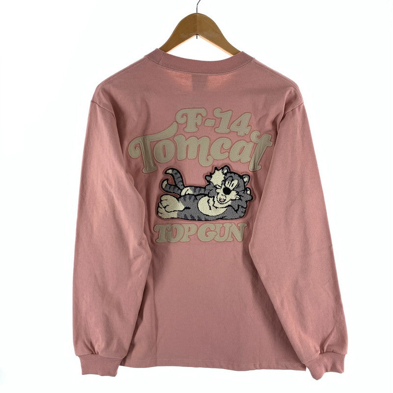 【中古品】【メンズ】 AVIREX アヴィレックス 長袖Tシャツ カットソー 古着 145-261018-gm-46-fuzh サイズ：M カラー：ピンク 万代Net店
