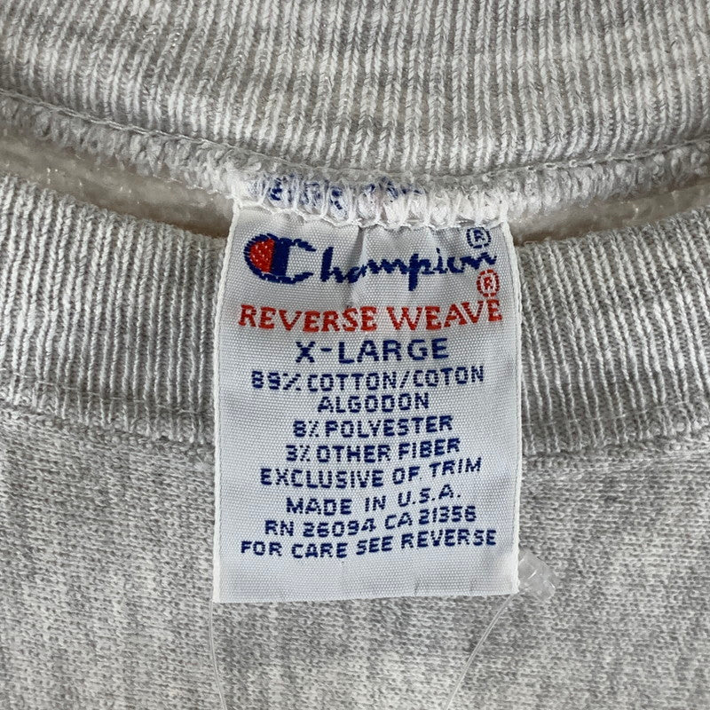 【中古品】【メンズ】 CHAMPION チャンピオン REVERSE WEAVE SWEATSHIRT リバースウィーブ スウェット 90s 初期 USA製 古着 145-261018-gm-45-fuzh サイズ：XL カラー：グレー 万代Net店