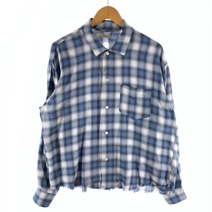 【中古品】【メンズ】 RELUME JOURNAL STANDARD レリューム ジャーナルスタンダード 長袖シャツ レーヨン オンブレチェック 147-261018-gm-42-fuzh サイズ：M カラー：ブルー ホワイト ブラック 万代Net店