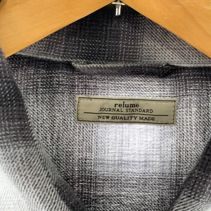 【中古品】【メンズ】 RELUME JOURNAL STANDARD レリューム ジャーナルスタンダード 長袖シャツ レーヨン オンブレチェック 147-261018-gm-43-fuzh サイズ：M カラー：ブルー ホワイト ブラック 万代Net店