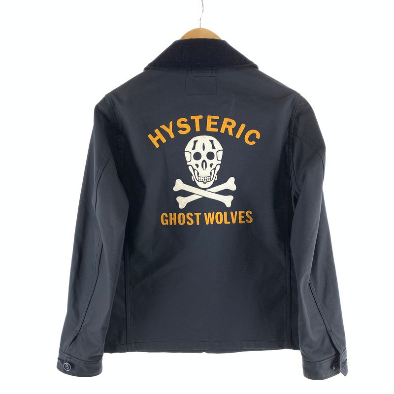 【中古品】【メンズ】 HYSTERIC GLAMOUR ヒステリックグラマー GHOST WOLVES刺繍ラウンドカラージャケット 140-261018-gm-34-fuzh サイズ：M カラー：ブラック 万代Net店