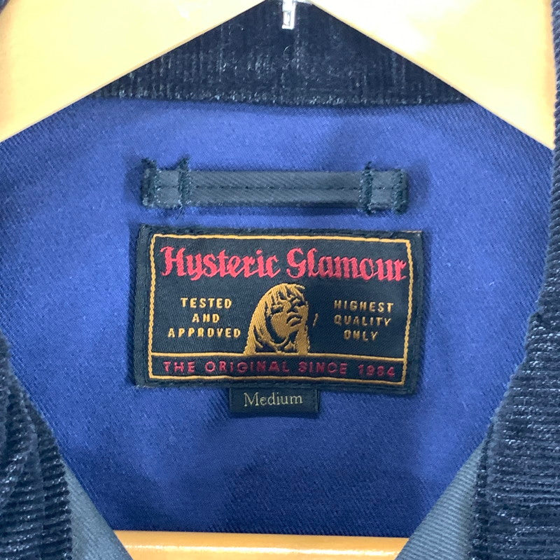 【中古品】【メンズ】 HYSTERIC GLAMOUR ヒステリックグラマー GHOST WOLVES刺繍ラウンドカラージャケット 140-261018-gm-34-fuzh サイズ：M カラー：ブラック 万代Net店