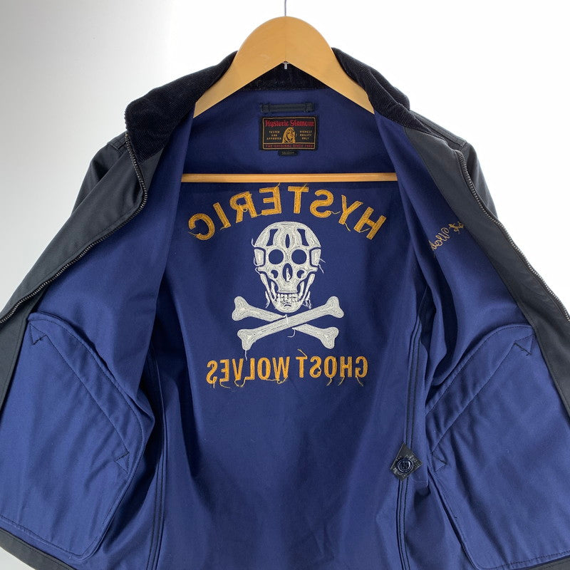 【中古品】【メンズ】 HYSTERIC GLAMOUR ヒステリックグラマー GHOST WOLVES刺繍ラウンドカラージャケット 140-261018-gm-34-fuzh サイズ：M カラー：ブラック 万代Net店