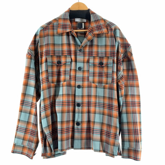 【中古品】【メンズ】 FACETASM ファセッタズム MKS-SH-M08 CHECK ZIPPER SHIRT チェックジッパーシャツ ORANGE×BLUE 長袖シャツ ※右横腹部分にシミあり 140-261022-io-06-fuzh カラー：オレンジ×ブルー 万代Net店