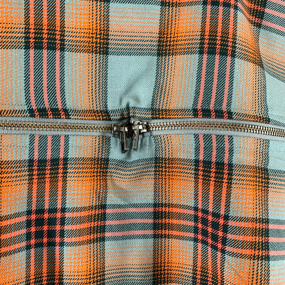【中古品】【メンズ】 FACETASM ファセッタズム MKS-SH-M08 CHECK ZIPPER SHIRT チェックジッパーシャツ ORANGE×BLUE 長袖シャツ ※右横腹部分にシミあり 140-261022-io-06-fuzh カラー：オレンジ×ブルー 万代Net店