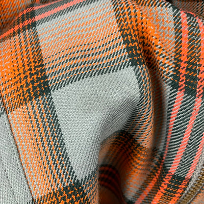 【中古品】【メンズ】 FACETASM ファセッタズム MKS-SH-M08 CHECK ZIPPER SHIRT チェックジッパーシャツ ORANGE×BLUE 長袖シャツ ※右横腹部分にシミあり 140-261022-io-06-fuzh カラー：オレンジ×ブルー 万代Net店
