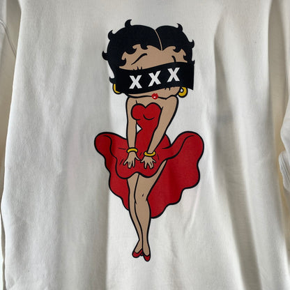 【中古品】【メンズ】 GOD SELECTION XXX ゴッドセレクション BETTY BOOP SWEATSHIRT ベティブープ スウェットシャツ トレーナー WHITE 142-261022-io-07-fuzh カラー：ホワイト 万代Net店