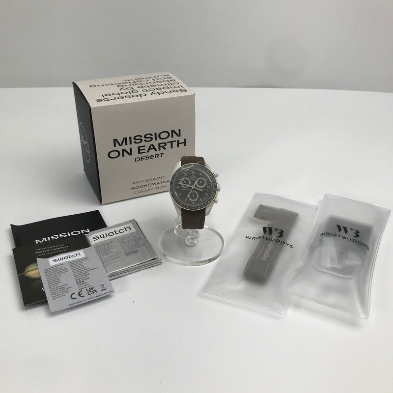 【中古品】【メンズ】 OMEGA オメガ×SWATCH スウォッチ MISSION TO SATURN カラーBROWN 替ベルト 箱付属 腕時計 197-261027-ky-06-fuzh 万代Net店