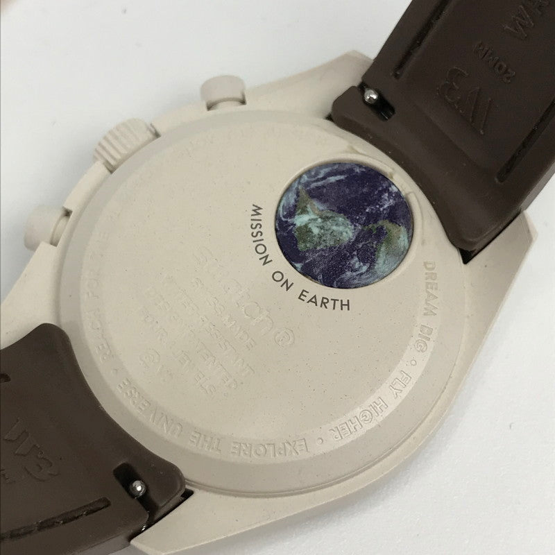 【中古品】【メンズ】 OMEGA オメガ×SWATCH スウォッチ MISSION TO SATURN カラーBROWN 替ベルト 箱付属 腕時計 197-261027-ky-06-fuzh 万代Net店