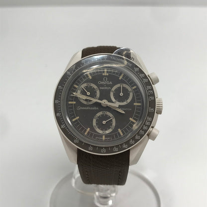 【中古品】【メンズ】 OMEGA オメガ×SWATCH スウォッチ MISSION TO SATURN カラーBROWN 替ベルト 箱付属 腕時計 197-261027-ky-06-fuzh 万代Net店