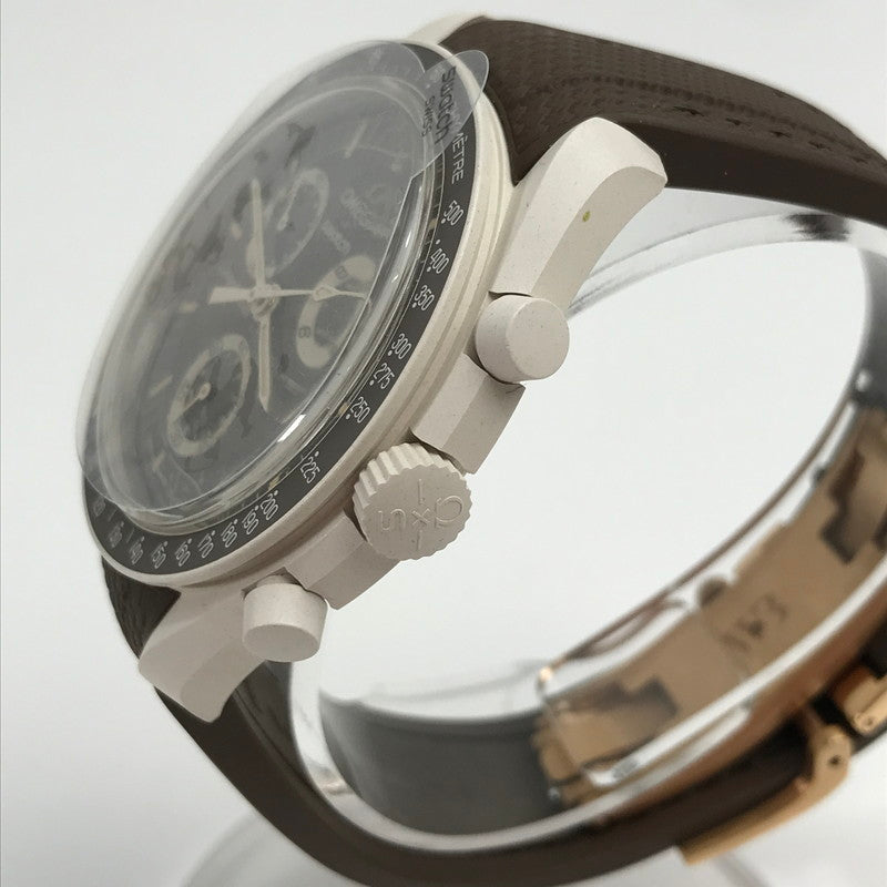 【中古品】【メンズ】 OMEGA オメガ×SWATCH スウォッチ MISSION TO SATURN カラーBROWN 替ベルト 箱付属 腕時計 197-261027-ky-06-fuzh 万代Net店