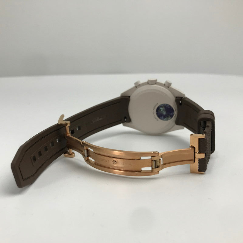 【中古品】【メンズ】 OMEGA オメガ×SWATCH スウォッチ MISSION TO SATURN カラーBROWN 替ベルト 箱付属 腕時計 197-261027-ky-06-fuzh 万代Net店