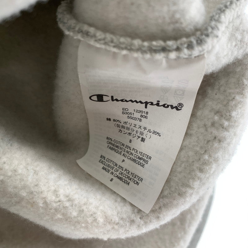 【中古品】【メンズ】 SUPREME シュプリーム×CHAMPION チャンピオン CHROME CREWNECK SWEATSHIRT クルーネック スウェットシャツ トレーナー GRAY ※汚れ・プリント一部剥がれあり 149-261024-io-03-fuzh サイズ：S カラー：グレー 万代Net店
