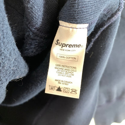 【中古品】【メンズ】 SUPREME シュプリーム BURNING CROSSES PULLOVER プルオーバー パーカー フーディー NAVY ※小さな穴・汚れ・使用感あり 149-261024-io-10-fuzh サイズ：S カラー：ネイビー 万代Net店