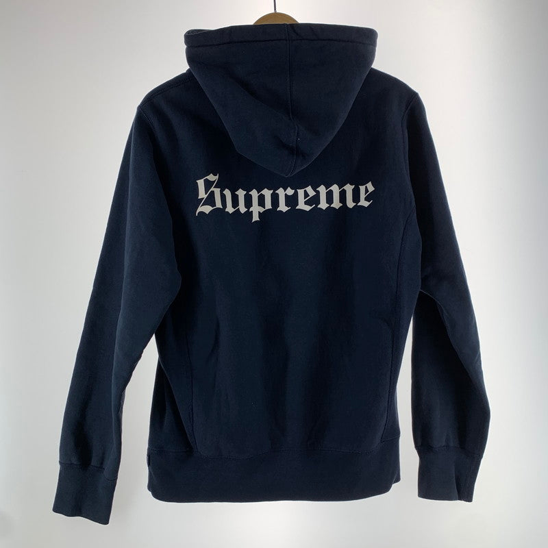 【中古品】【メンズ】 SUPREME シュプリーム BURNING CROSSES PULLOVER プルオーバー パーカー フーディー NAVY ※小さな穴・汚れ・使用感あり 149-261024-io-10-fuzh サイズ：S カラー：ネイビー 万代Net店