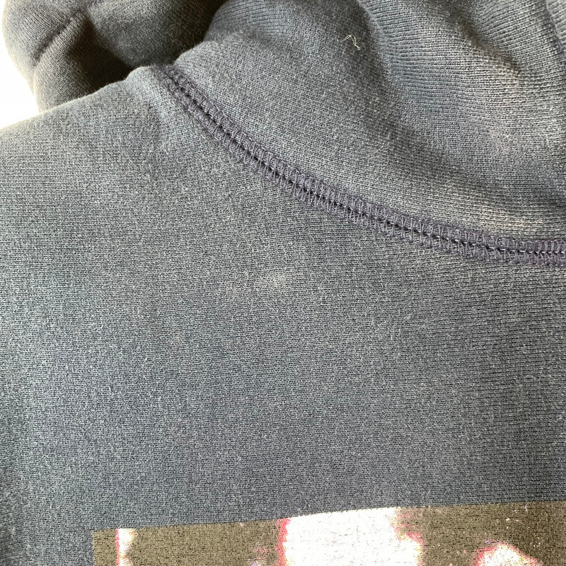 【中古品】【メンズ】 SUPREME シュプリーム BURNING CROSSES PULLOVER プルオーバー パーカー フーディー NAVY ※小さな穴・汚れ・使用感あり 149-261024-io-10-fuzh サイズ：S カラー：ネイビー 万代Net店