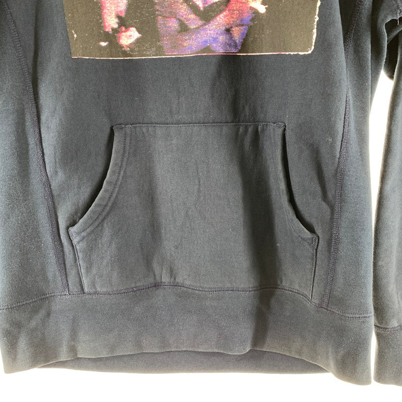【中古品】【メンズ】 SUPREME シュプリーム BURNING CROSSES PULLOVER プルオーバー パーカー フーディー NAVY ※小さな穴・汚れ・使用感あり 149-261024-io-10-fuzh サイズ：S カラー：ネイビー 万代Net店