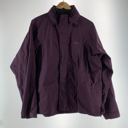 【中古品】【メンズ】 HUF ハフ OG LOGO 3LAYER SHELL JACKET シェルジャケット アウター 上着 PURPLE ※ほつれ・汚れあり 142-261024-io-11-fuzh サイズ：L カラー：パープル 万代Net店