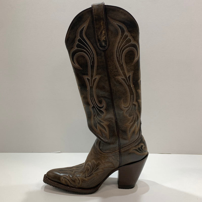 【中古品】【レディース】 ウエスタンブーツ 靴 BROWN ブーツ 本体のみ ※使用感あり 167-261028-io-07-fuzh サイズ：38 カラー：ブラウン 万代Net店
