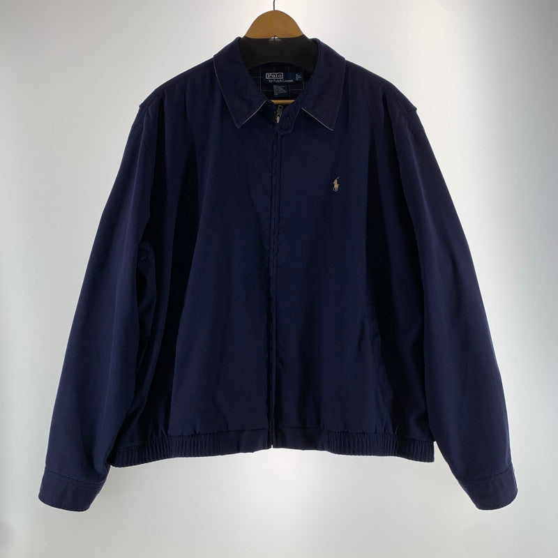 【中古品】【メンズ】 POLO BY RALPH LAUREN ポロバイラルフローレン スイングトップ ハリントンジャケット NAVY ワンポイント.チェック ※汚れあり 145-261024-io-06-fuzh サイズ：XL カラー：ネイビー 万代Net店
