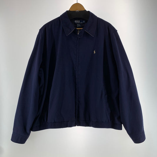 【中古品】【メンズ】 POLO BY RALPH LAUREN ポロバイラルフローレン スイングトップ ハリントンジャケット NAVY ワンポイント.チェック ※汚れあり 145-261024-io-06-fuzh サイズ：XL カラー：ネイビー 万代Net店
