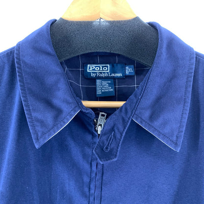 【中古品】【メンズ】 POLO BY RALPH LAUREN ポロバイラルフローレン スイングトップ ハリントンジャケット NAVY ワンポイント.チェック ※汚れあり 145-261024-io-06-fuzh サイズ：XL カラー：ネイビー 万代Net店