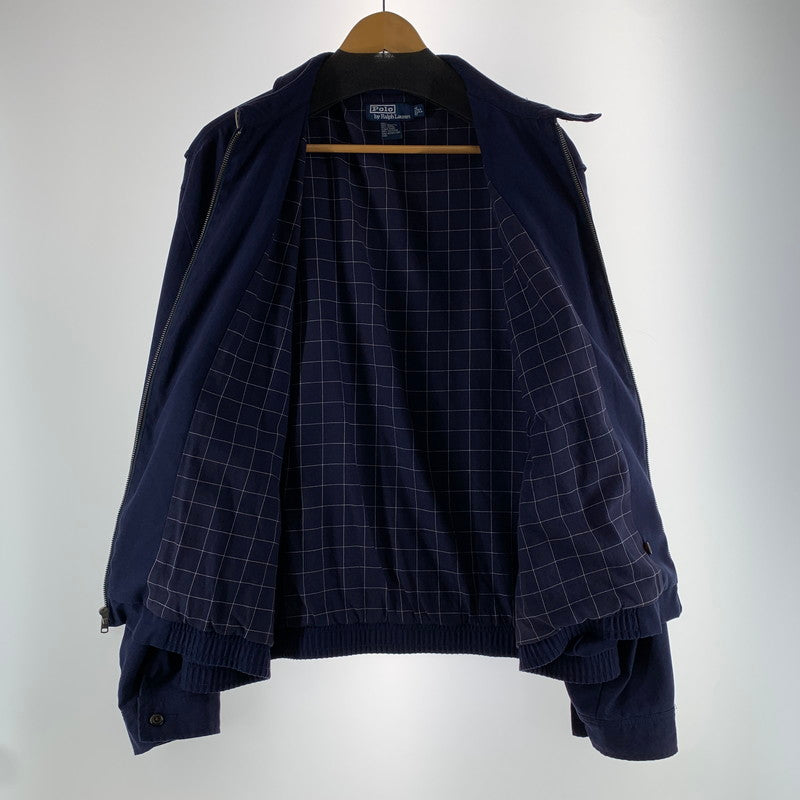 【中古品】【メンズ】 POLO BY RALPH LAUREN ポロバイラルフローレン スイングトップ ハリントンジャケット NAVY ワンポイント.チェック ※汚れあり 145-261024-io-06-fuzh サイズ：XL カラー：ネイビー 万代Net店