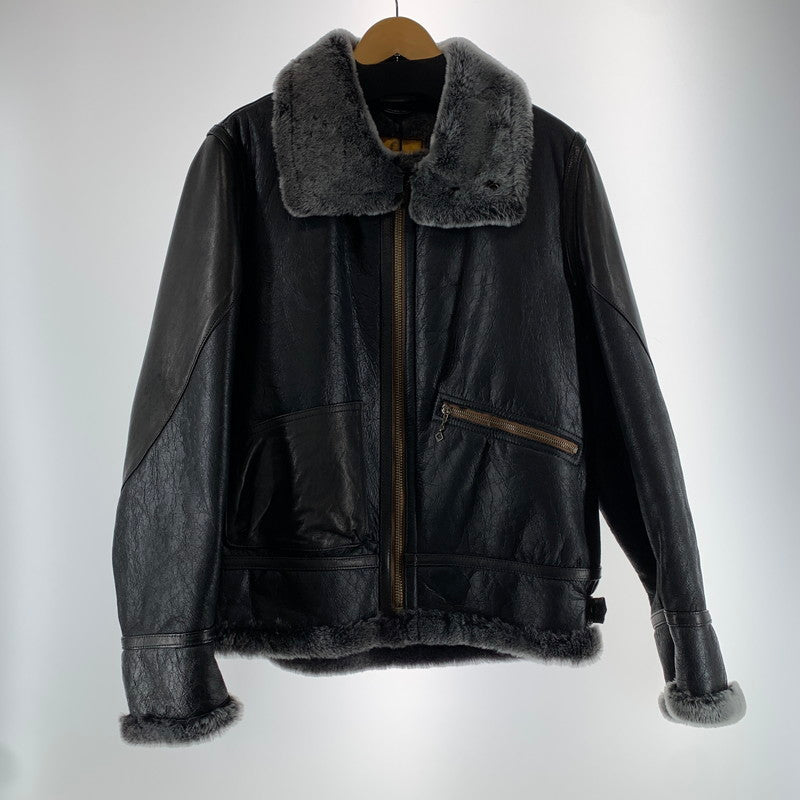 【中古品】【メンズ】 SHANGRILA シャングリラ B-3 MOUTON JACKET ムートンジャケット BLACK ヘリテージ TALON 147-261024-io-02-fuzh サイズ：L カラー：ブラック 万代Net店