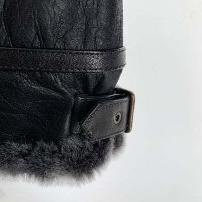 【中古品】【メンズ】 SHANGRILA シャングリラ B-3 MOUTON JACKET ムートンジャケット BLACK ヘリテージ TALON 147-261024-io-02-fuzh サイズ：L カラー：ブラック 万代Net店