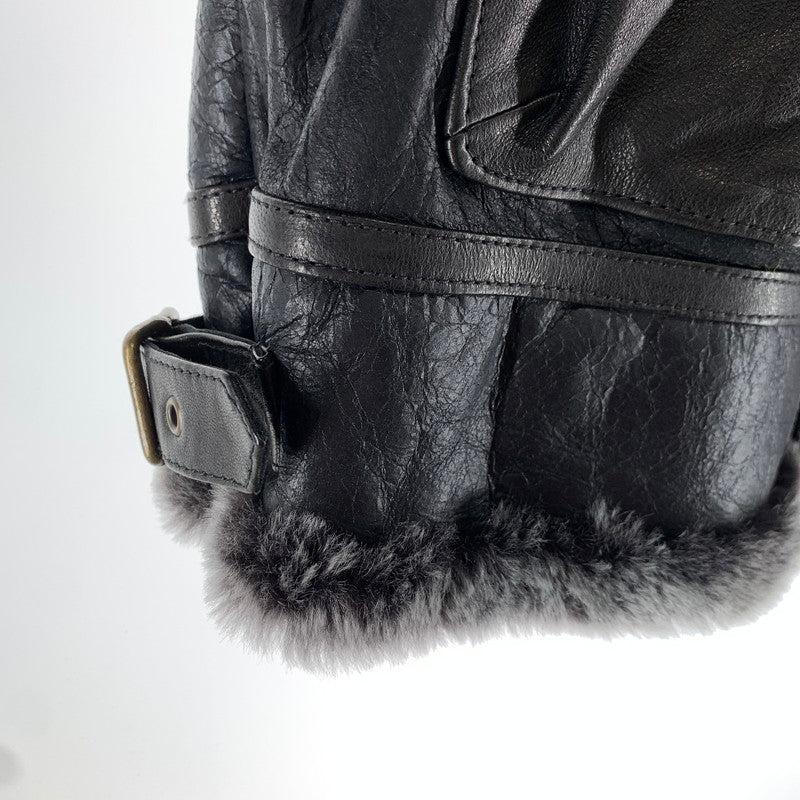 【中古品】【メンズ】 SHANGRILA シャングリラ B-3 MOUTON JACKET ムートンジャケット BLACK ヘリテージ TALON 147-261024-io-02-fuzh サイズ：L カラー：ブラック 万代Net店