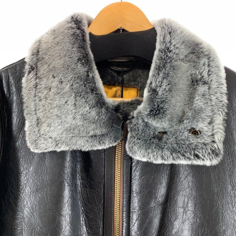 【中古品】【メンズ】 SHANGRILA シャングリラ B-3 MOUTON JACKET ムートンジャケット BLACK ヘリテージ TALON 147-261024-io-02-fuzh サイズ：L カラー：ブラック 万代Net店