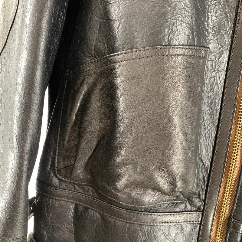 【中古品】【メンズ】 SHANGRILA シャングリラ B-3 MOUTON JACKET ムートンジャケット BLACK ヘリテージ TALON 147-261024-io-02-fuzh サイズ：L カラー：ブラック 万代Net店